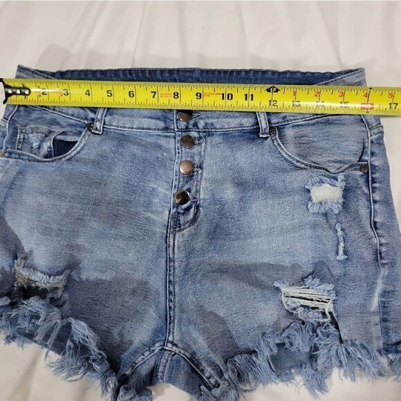 Blue jean high rise shorts - Picture 4 of 6